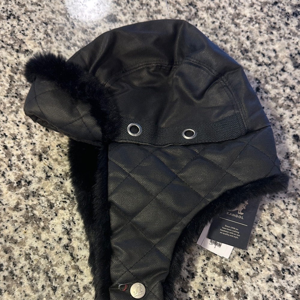 Kangol Black Quilted Winter Hat
